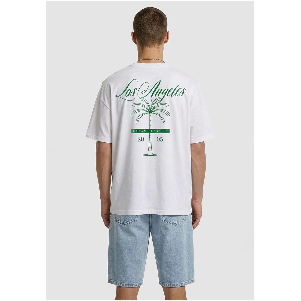 Urban Classics - Palm Logo Loose Dames Tshirt - Wit